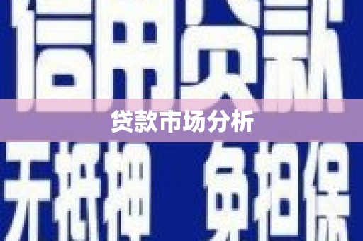 徽州贷款市场分析