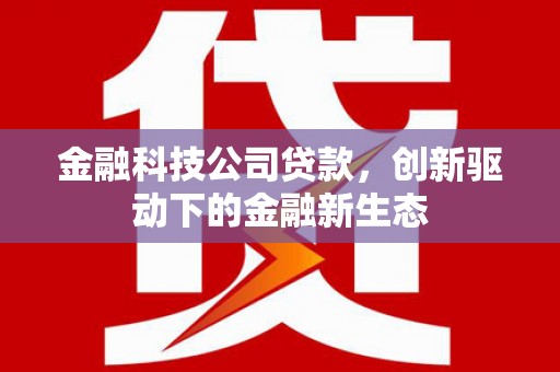 徽州金融科技公司贷款，创新驱动下的金融新生态