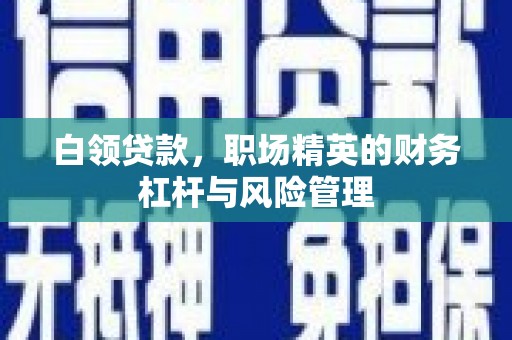 徽州白领贷款，职场精英的财务杠杆与风险管理