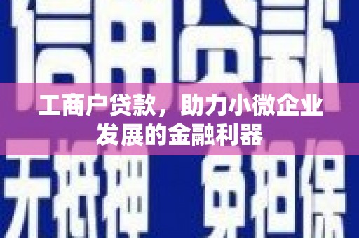 徽州工商户贷款，助力小微企业发展的金融利器