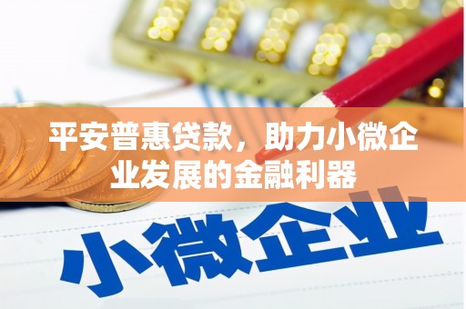 徽州平安普惠贷款，助力小微企业发展的金融利器