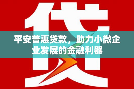 徽州平安普惠贷款，助力小微企业发展的金融利器