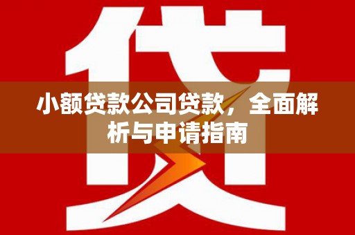徽州小额贷款公司贷款，全面解析与申请指南