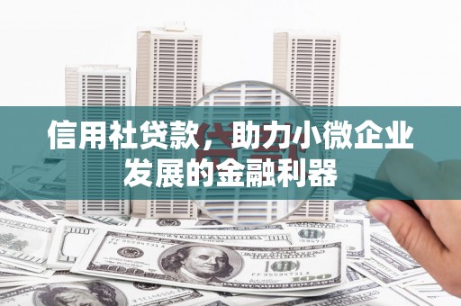 徽州信用社贷款，助力小微企业发展的金融利器