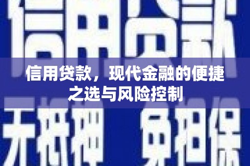 徽州信用贷款，现代金融的便捷之选与风险控制