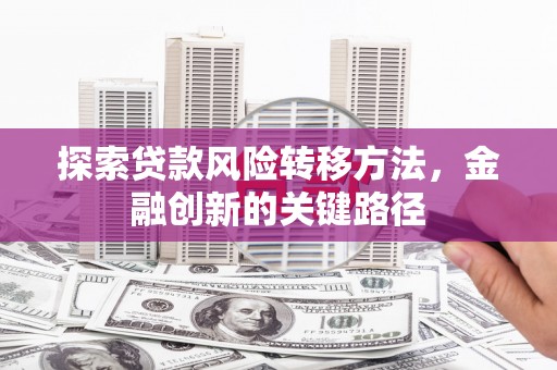 徽州探索贷款风险转移方法，金融创新的关键路径