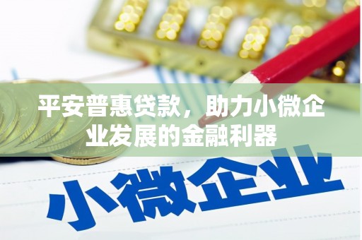 徽州平安普惠贷款，助力小微企业发展的金融利器