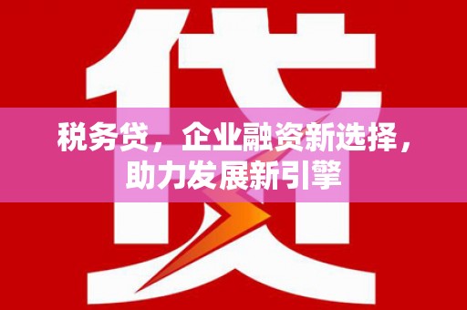 徽州税务贷，企业融资新选择，助力发展新引擎