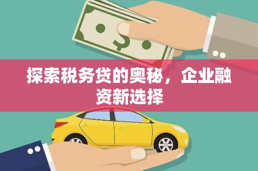 徽州探索税务贷的奥秘，企业融资新选择
