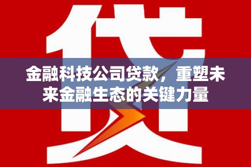 徽州金融科技公司贷款，重塑未来金融生态的关键力量