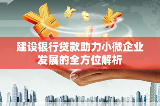 徽州建设银行贷款助力小微企业发展的全方位解析