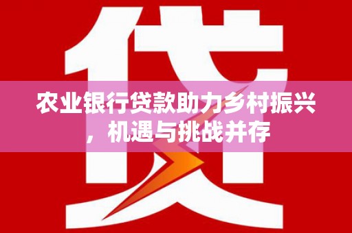 徽州农业银行贷款助力乡村振兴，机遇与挑战并存