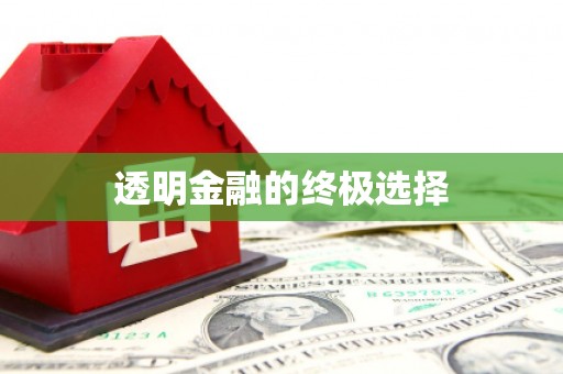 徽州透明金融的终极选择