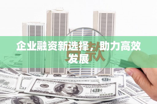 徽州企业融资新选择，助力高效发展