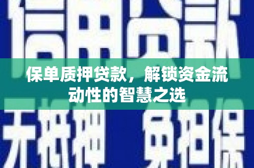 徽州保单质押贷款，解锁资金流动性的智慧之选